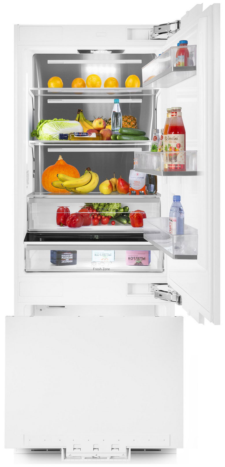 Встраиваемый двухкамерный холодильник MAUNFELD MBF212NFW0 холодильник maunfeld mff195nfw10 белый двухкамерный