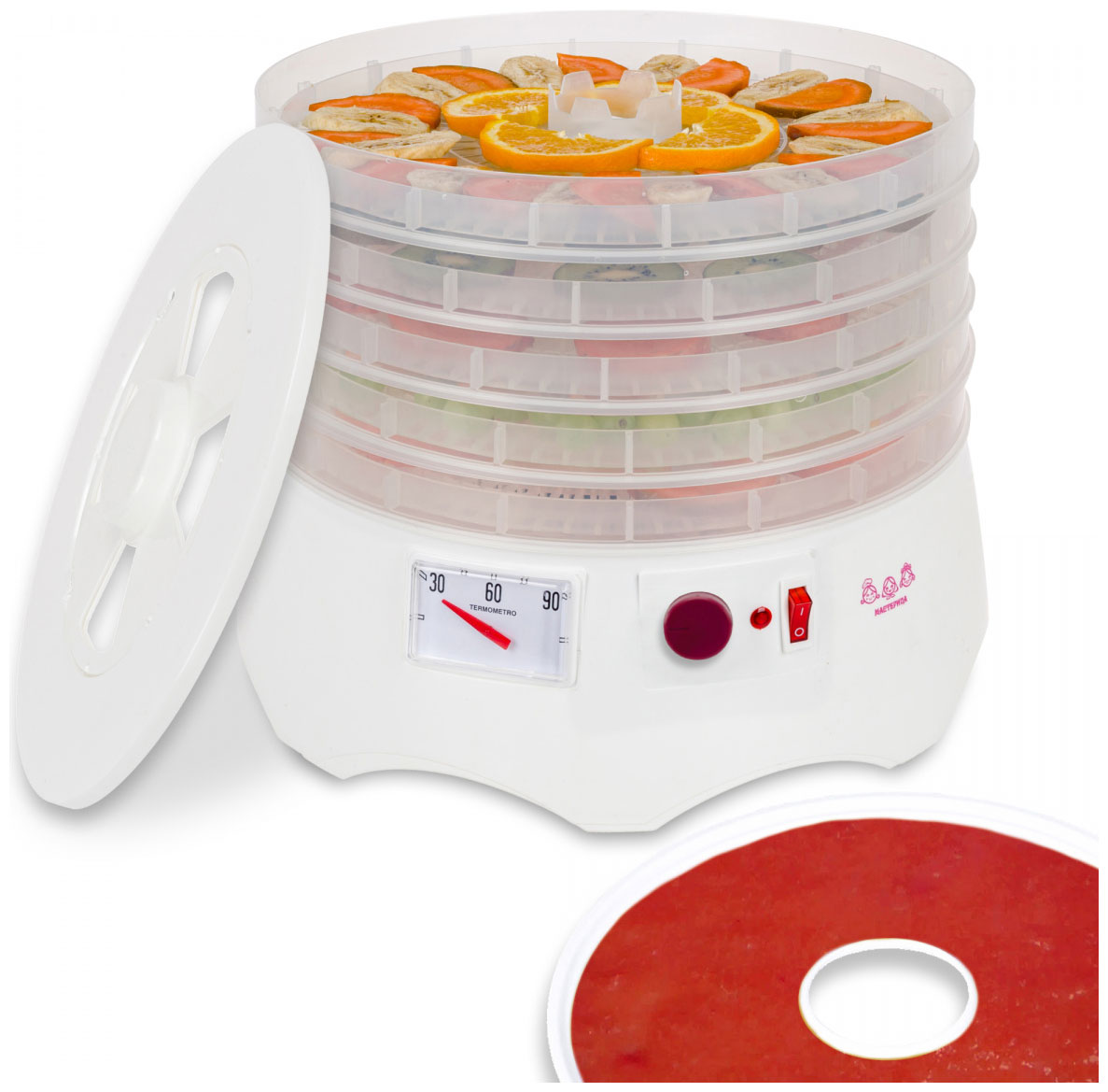 Изображение товара Сушилка для овощей и фруктов Мастерица EFD-0502VM, 5 поддонов, регулировка 25-75°