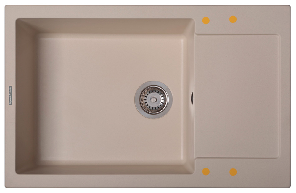 Изображение товара Кухонная мойка Zigmund & Shtain Rechteck 780.490 МОЛОД.ШАМП в бежевом искусственном граните