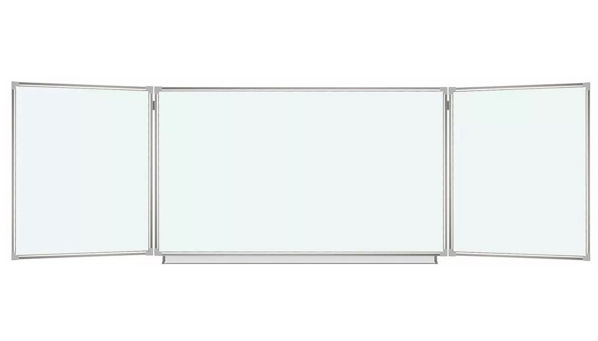 Изображение товара Доска магнитно-маркерная Brauberg 3-х элементная (100х150/300 см), 5 рабочих поверхн., белая 231708