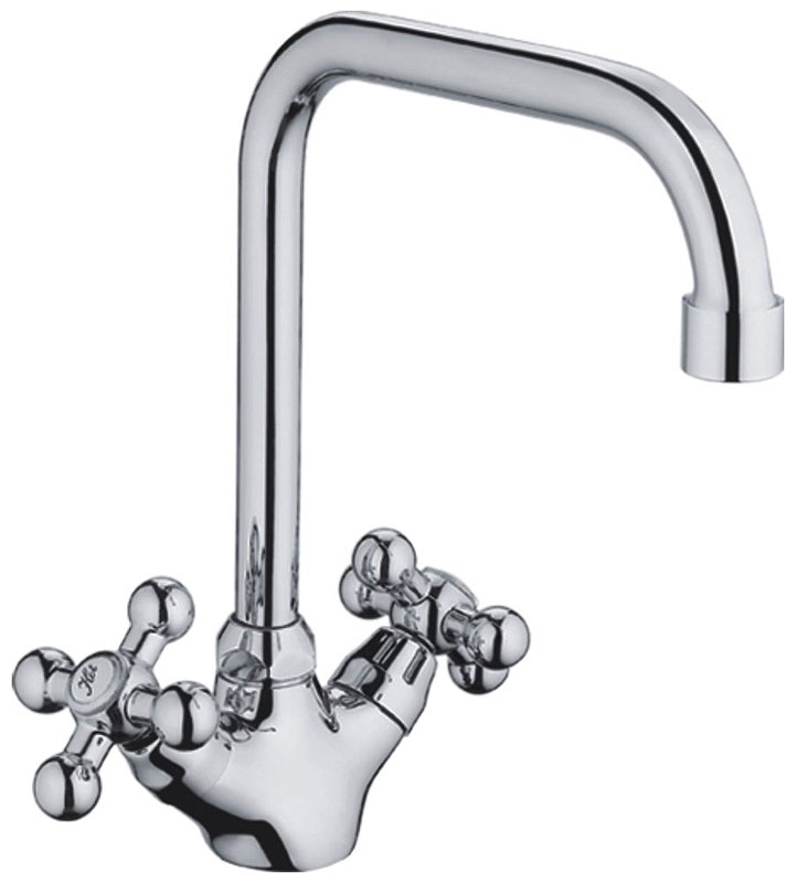 Изображение товара Смеситель для кухни Cron CN19 хром двухвентильный с поворотным изливом