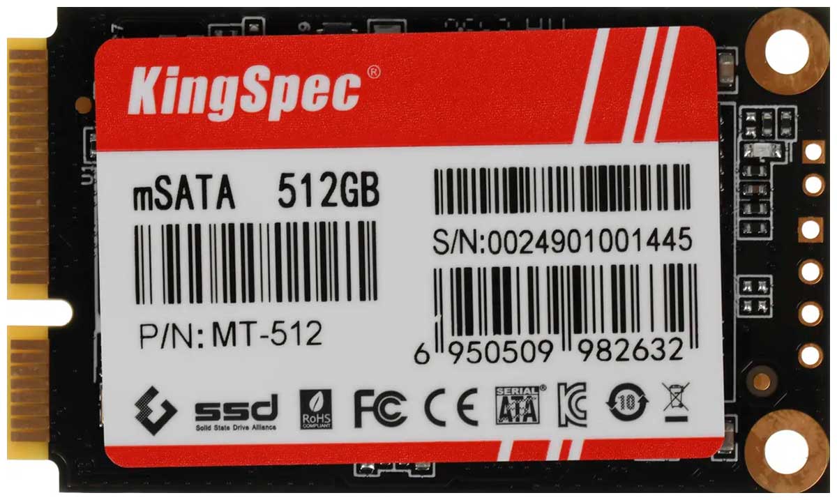 Изображение товара Накопитель SSD Kingspec mSATA MT 512 Гб SATA III MT-512