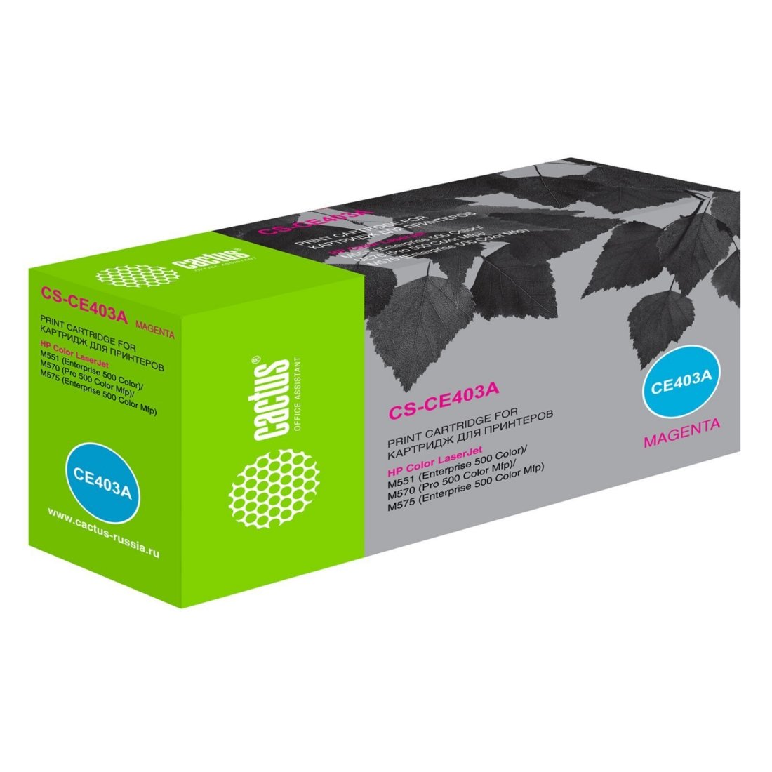 Изображение товара Картридж лазерный Cactus CS-CE403A пурпурный 6000 страниц для HP M551