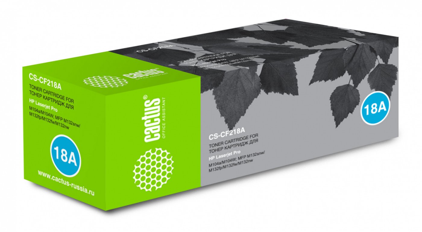 Изображение товара Лазерный картридж Cactus CS-CF218A черный для HP LJ M104 и M132 1400 страниц