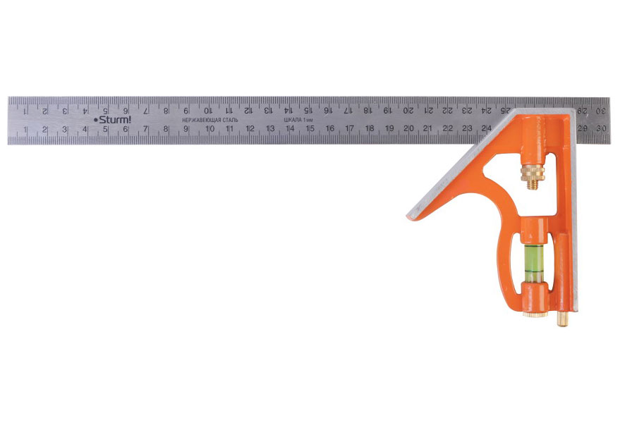 Изображение товара Угольник Sturm! 2020-10-300, с уровнем и чертилкой, 300 мм