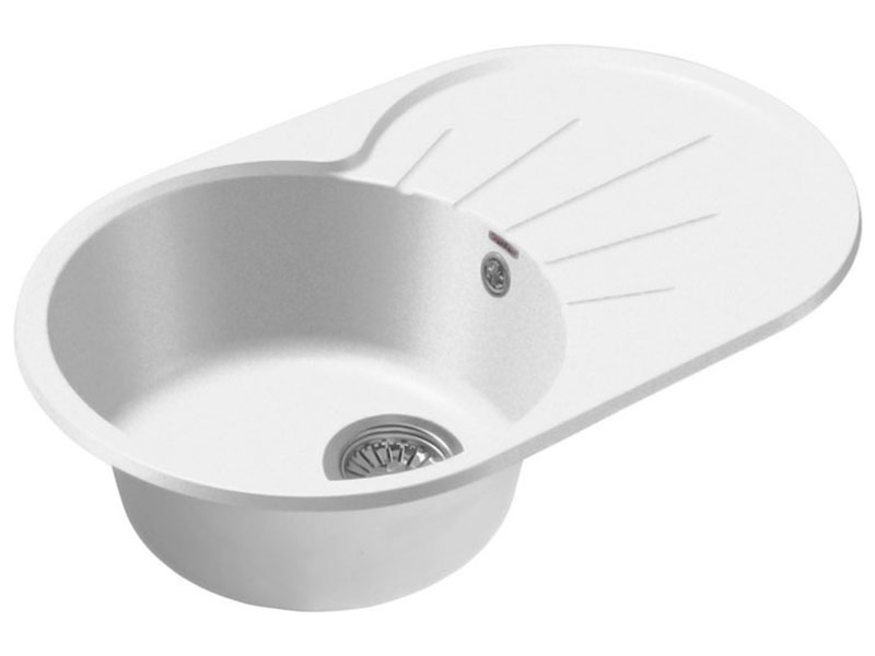 

Кухонная мойка GranFest RONDO 750L 1-чаша+крыло, 750x460 мм, иней (R-750L иней), Белый