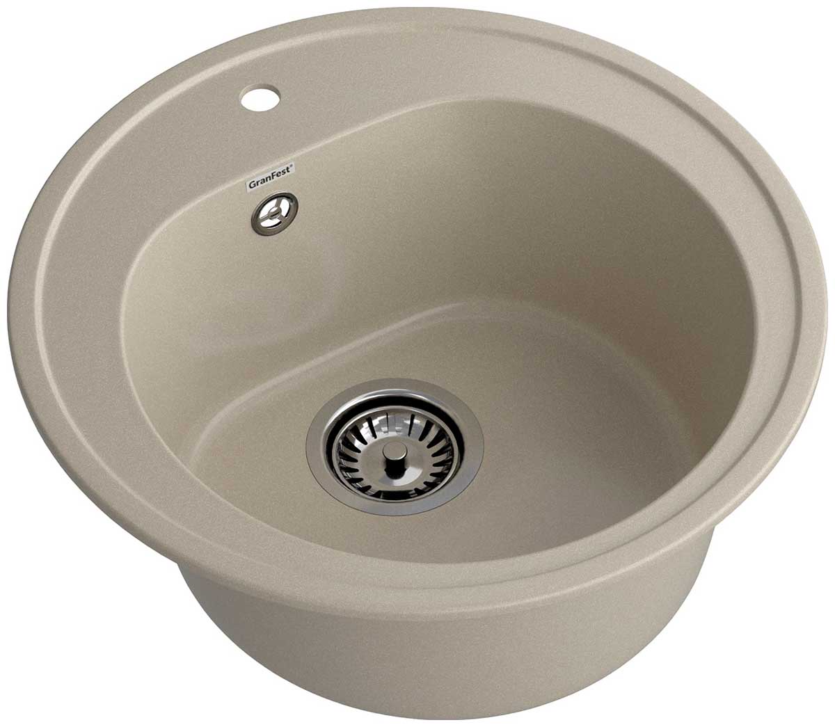 

Кухонная мойка GranFest RONDO 510, 1-чаша, D-508мм, топаз (R-510 топаз)