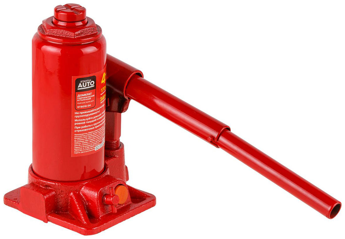 

Домкрат гидравлический бутылочный Startul 4 т, 170-340 мм, AUTO ST8018-04, Красный