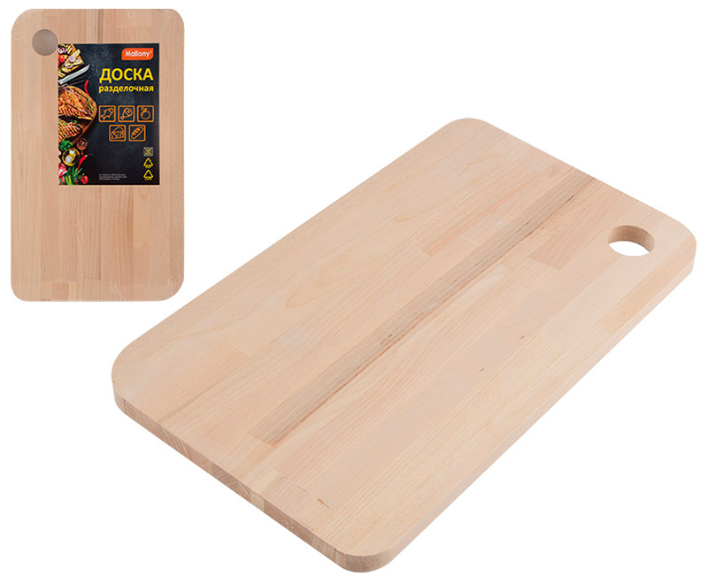 Изображение товара Доска разделочная Mallony Сonfondere, массив березы 18х31 см (007388)