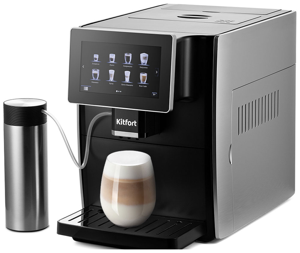 

Кофемашина автоматическая Kitfort КТ-7373, Черный/серебристый
