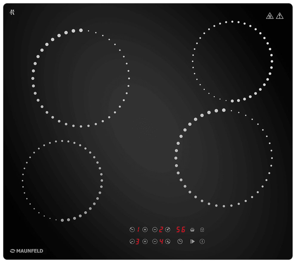 Изображение товара Электрическая варочная панель Maunfeld CVCE594PBK 4 конфорки сенсорное управление стеклокерамика