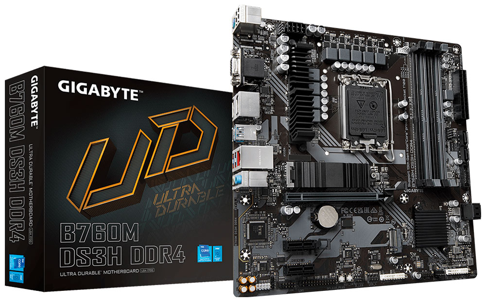 Изображение товара Материнская плата Gigabyte B760M DS3H DDR4 (LGA1700, mATX)