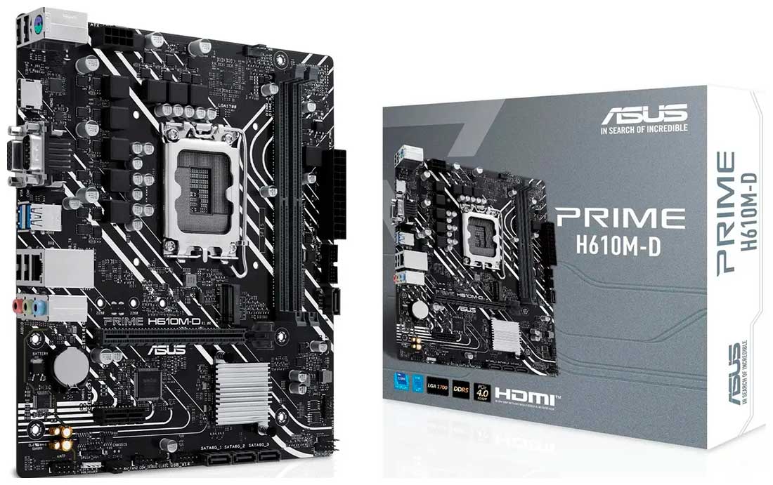 Изображение товара Материнская плата Asus PRIME H610M-D (LGA1700, mATX)