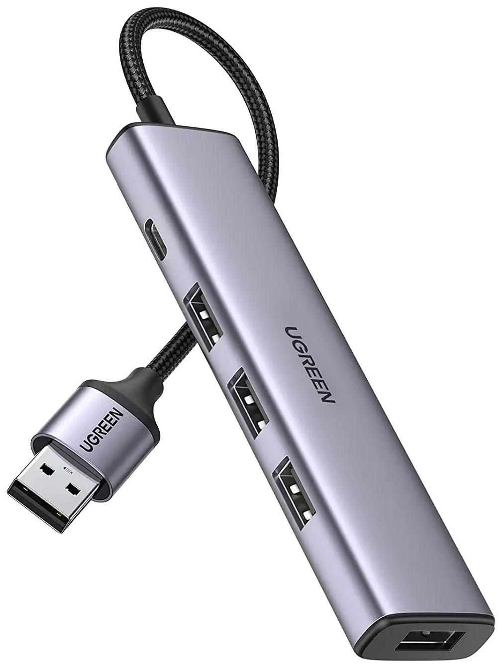 Изображение товара Разветвитель и хаб Ugreen CM473 USB-A 4хUSB 3.0 с питанием USB-C серый