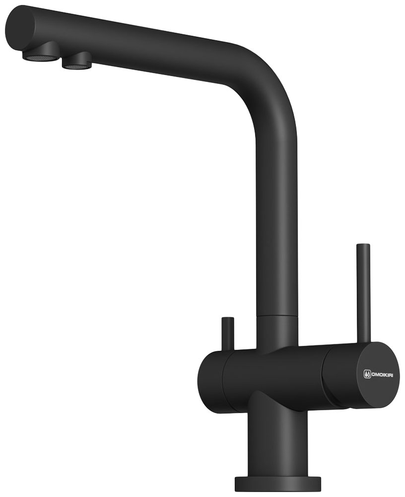 Изображение товара Кухонный смеситель Omoikiri Nagano-P-BL латунь/черный (4974047)