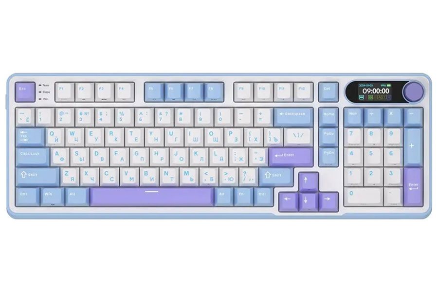 

Клавиатура механическая Royal Kludge RK-S98 Taro Milk (switch RK Cream), Бежевый/голубой/фиолетовый