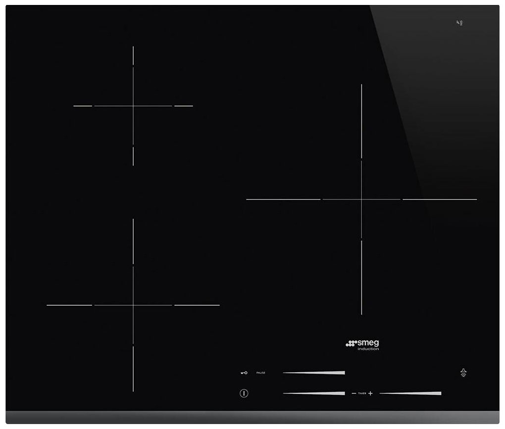 Изображение товара Электрическая варочная панель Smeg SI7633B1 индукционная 3 конфорки стеклокерамика