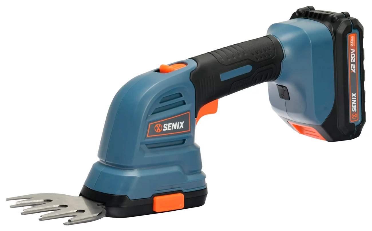 Изображение товара Садовые ножницы-кусторез аккумуляторные Senix GSX2-M-EU, 96 мм/ 196 мм, X2 18 В