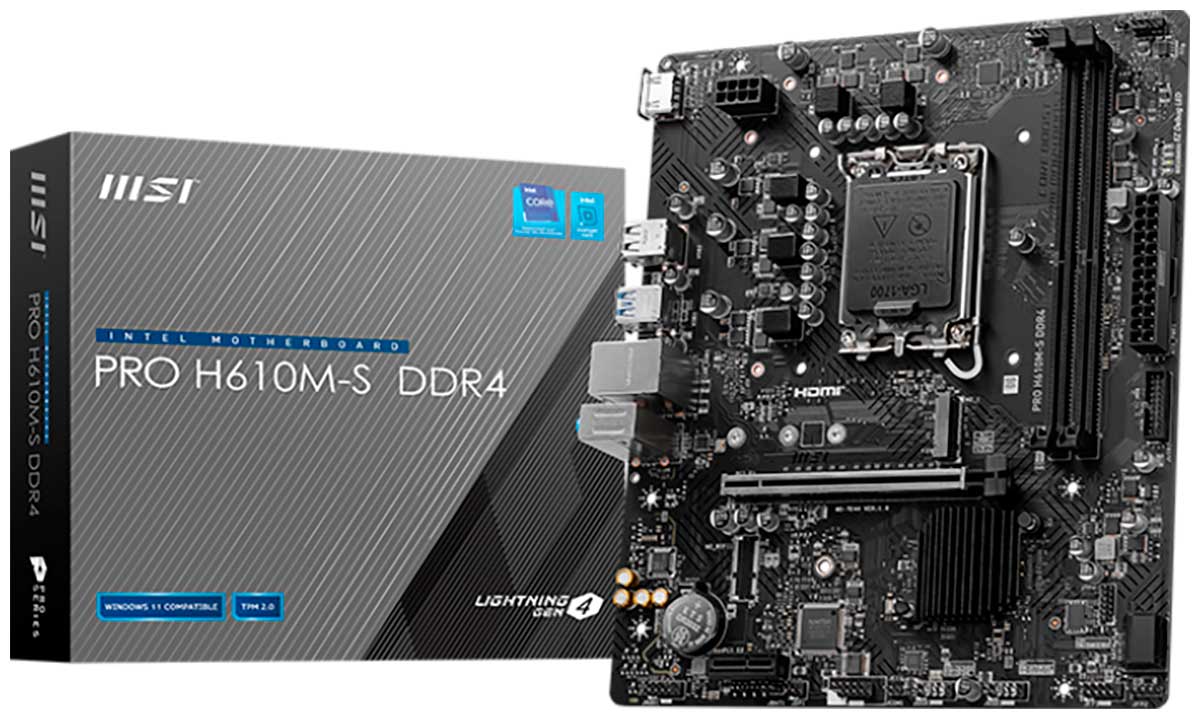 Материнская плата MSI PRO H610M-S DDR4 (LGA1700, mATX) Материнская плата MSI PRO H610M-S DDR4 (LGA1700, mATX)