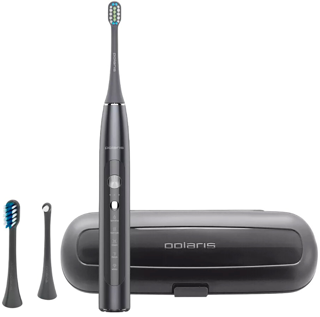 Изображение товара Электрическая зубная щетка Polaris PETB 0220 T графитовая, 5 режимов, влагозащита IPX7