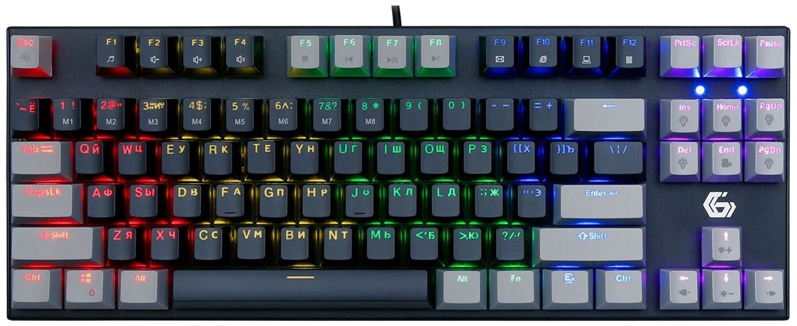 Изображение товара Проводная механическая клавиатура Gembird KB-G600-1 с RGB подсветкой и тихими переключателями