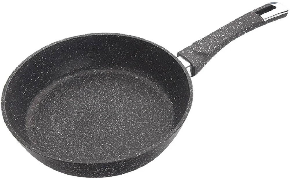 Изображение товара Сковорода Marusya 24 см, литая, антипригарная, без крышки, черный мрамор (7124)