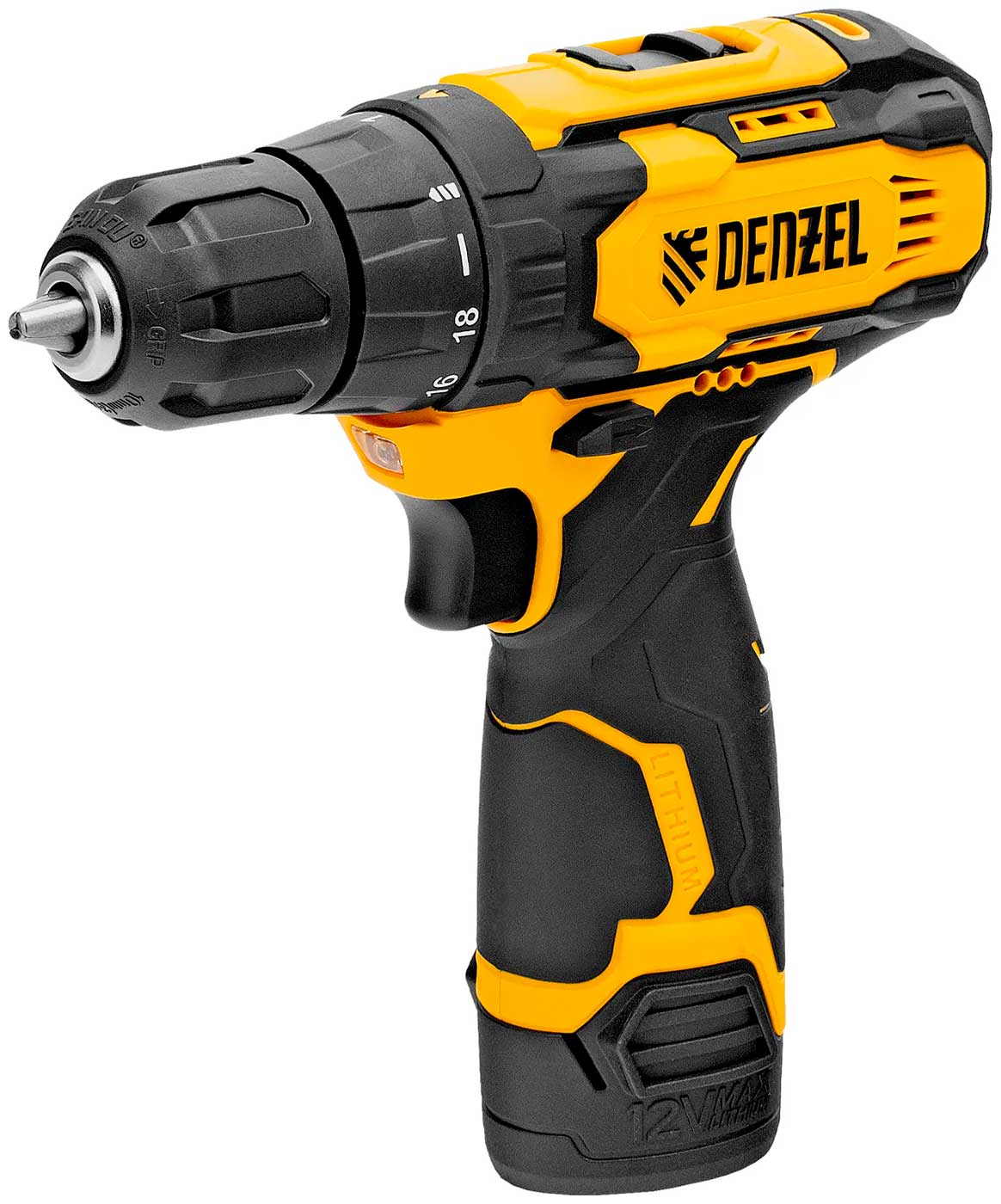 Изображение товара Аккумуляторная дрель-шуруповерт Denzel CDQ-12 26106 12 В усиленная для дома и ремонта