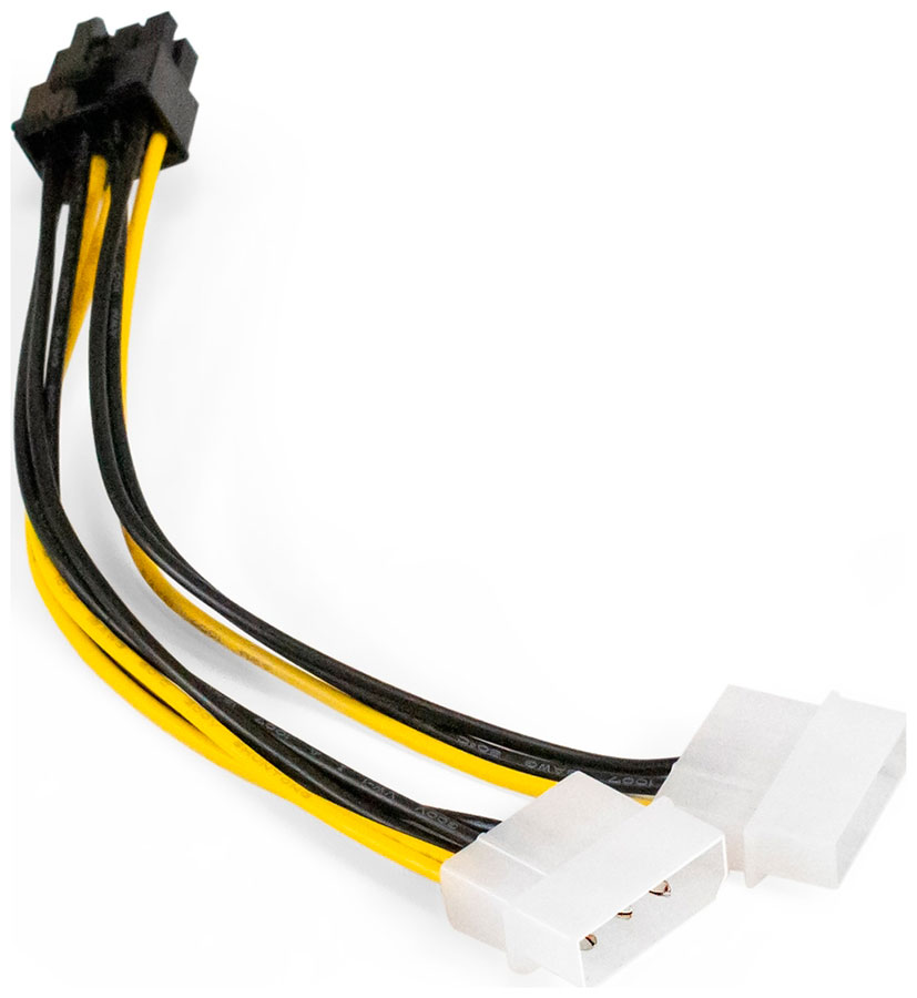 Изображение товара Переходник питания ExeGate EX-CC-PSU-62, PCI-Express 8pin - 2хMolex (IDE), 0.15м (EX294788RUS)