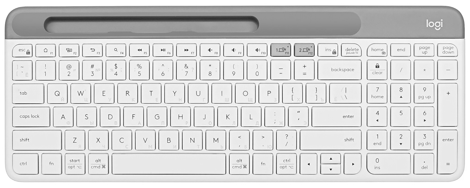 Изображение товара Беспроводная клавиатура Logitech K580 белая для ПК и смартфонов с Bluetooth