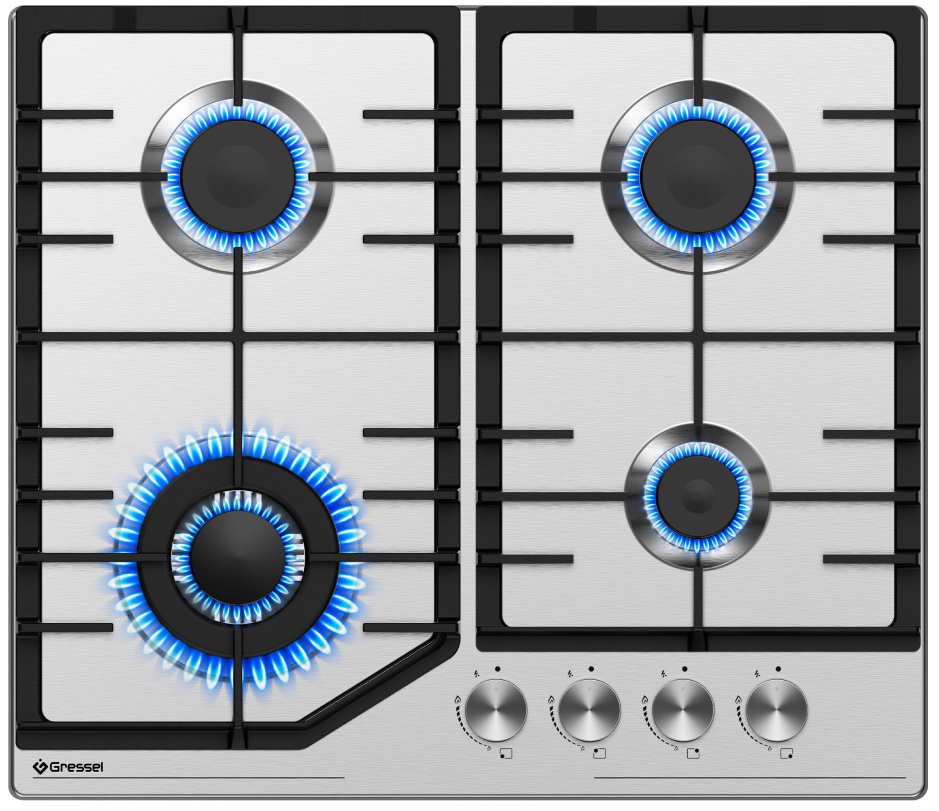 

Газовая варочная панель Gressel U60V41M011, Нержавеющая сталь