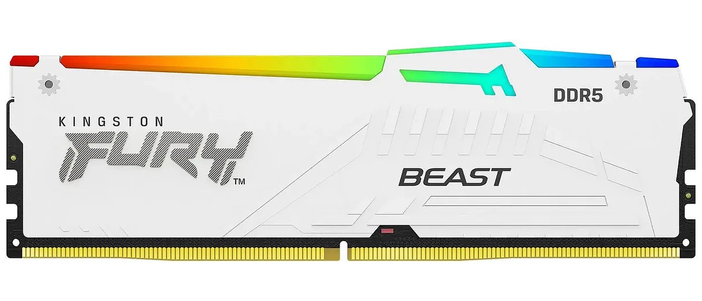 

Оперативная память Kingston DDR5 16GB 6000MHz FURY Beast White RGB EXPO (KF560C30BWEA-16), Белый