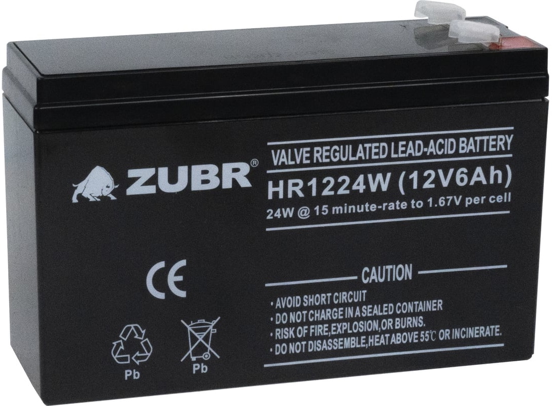 Изображение товара Батарея для ИБП Зубр HR12-24W 12V6Ah