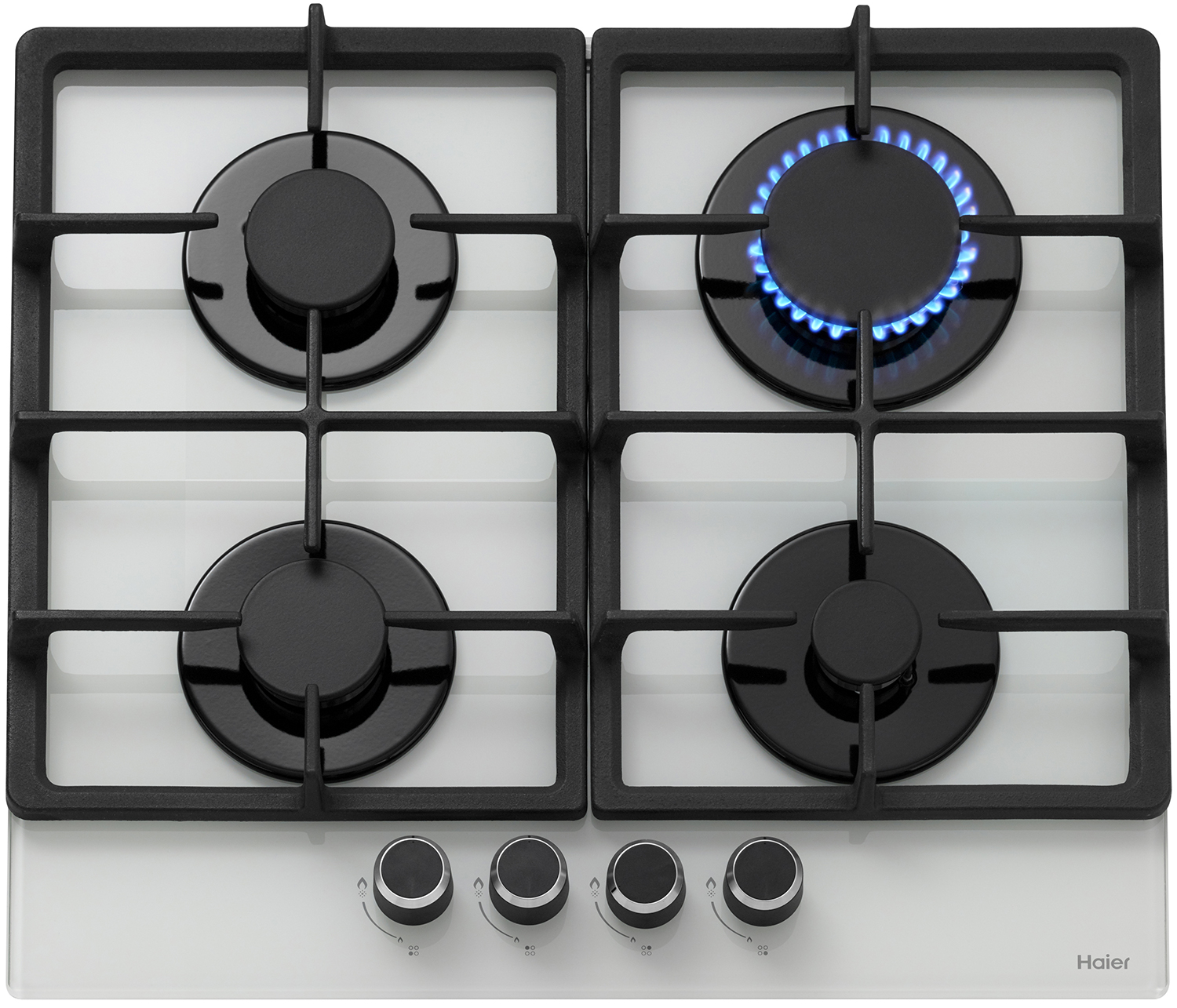 Изображение товара Газовая варочная панель Haier HHX-G 64 CNW 4 конфорки стекло газ-контроль