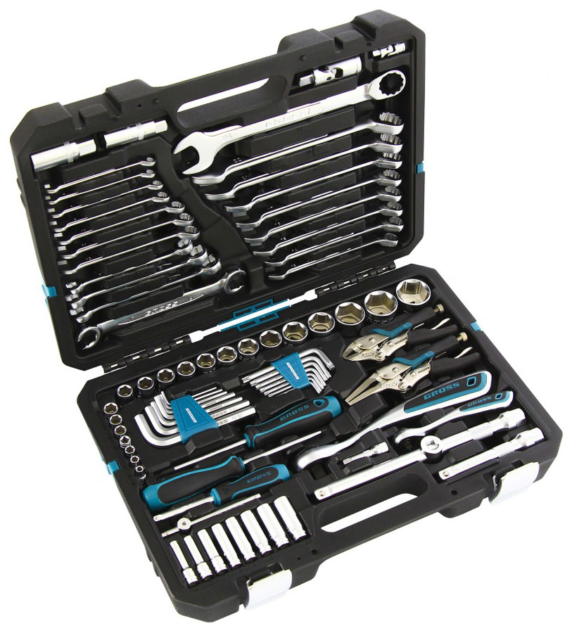 Изображение товара Универсальный набор инструментов Gross 14148 из хромованадиевой стали с кейсом