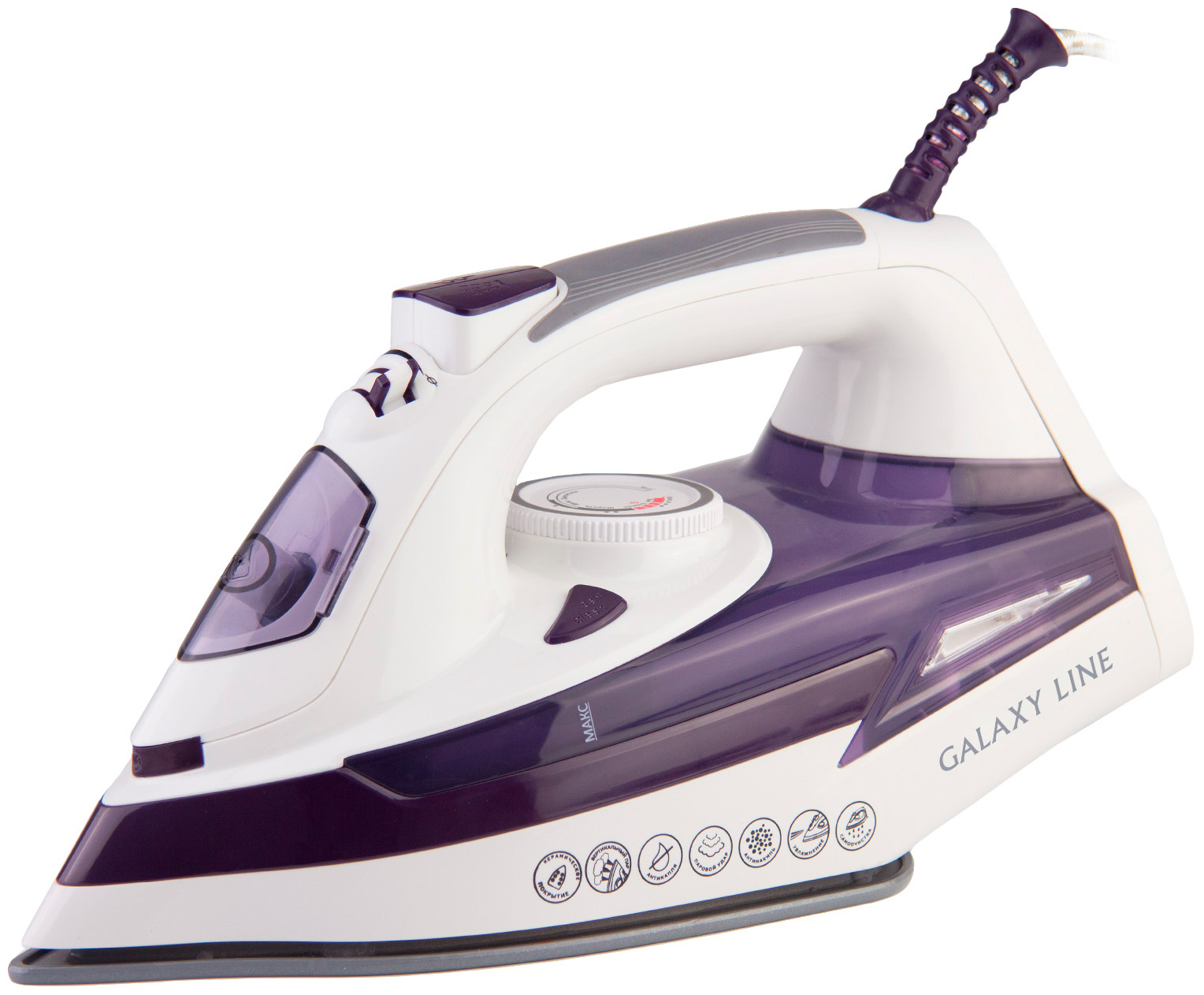 Изображение товара Утюг Galaxy Line GL6106 с паровым ударом и керамической подошвой
