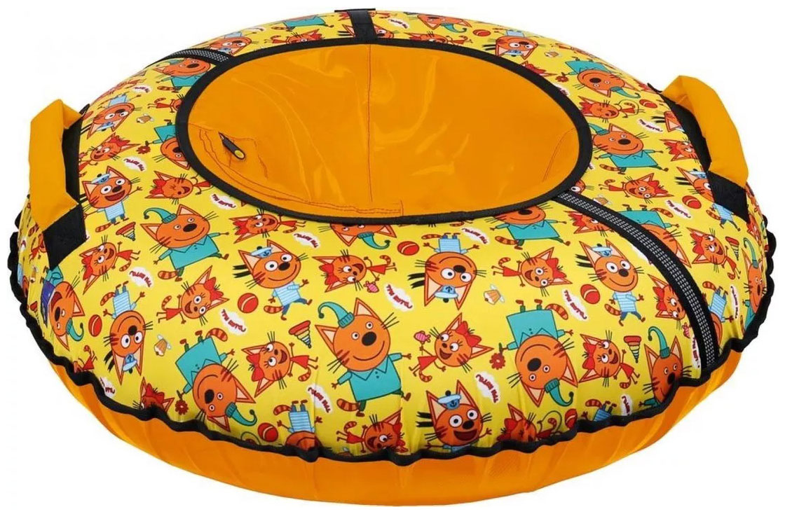 Изображение товара Тюбинг Nika 80см "Три кота" желтый с автокамерой ТБ1-80/ТК