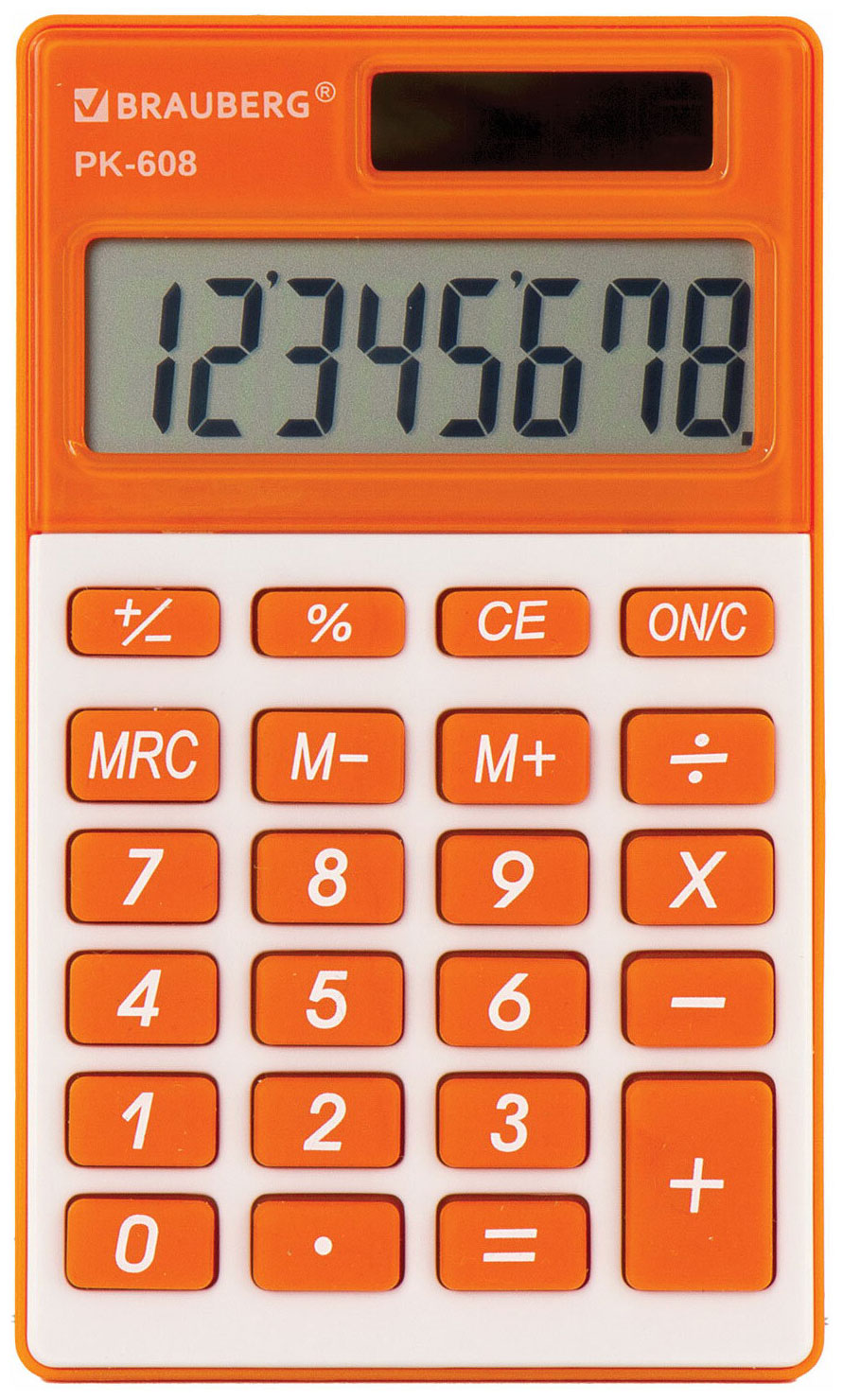 Изображение товара Калькулятор карманный Brauberg PK-608-RG ОРАНЖЕВЫЙ, 250522