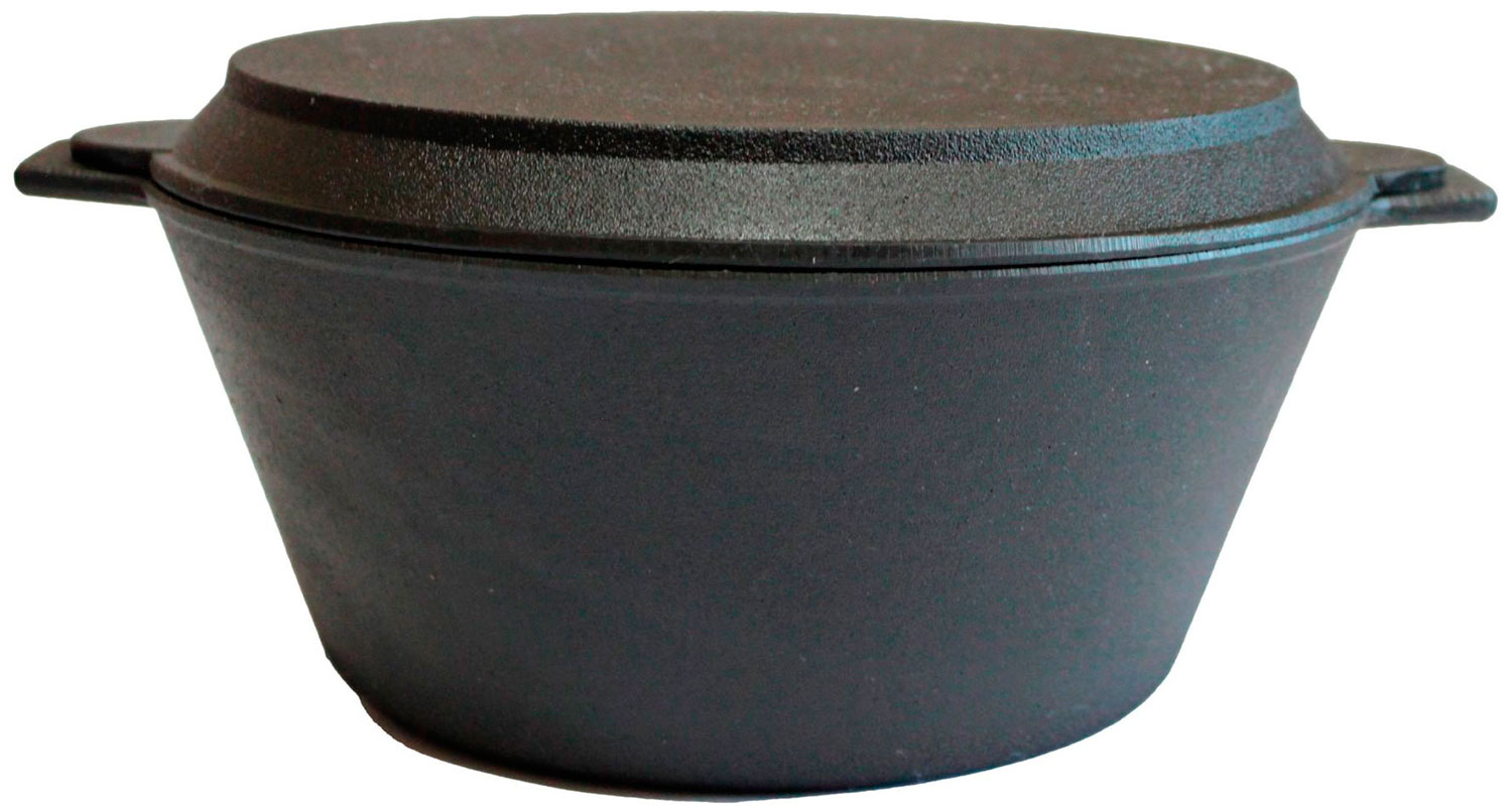 Кастрюля Камская посуда ка28 2,5л чугунная с чугунной крышкой камская посуда 240x40 с чугунной ручкой черный