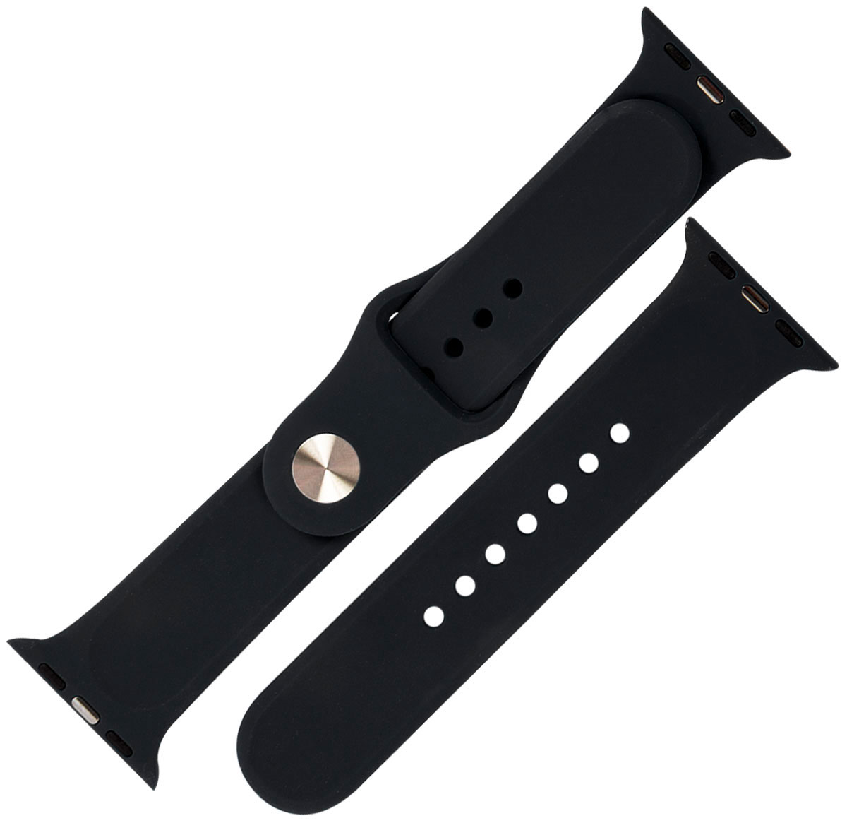 Ремешок силиконовый mObility для Apple watch - 38-40 мм (S3/S4/S5 SE/S6), черный ремешок силиконовый mobility для apple watch 38 40 мм s3 s4 s5 se s6 черный