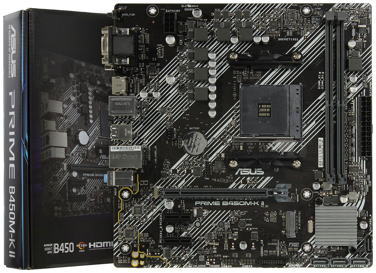 Изображение товара Материнская плата Asus PRIME B450M-K II AM4 mATX