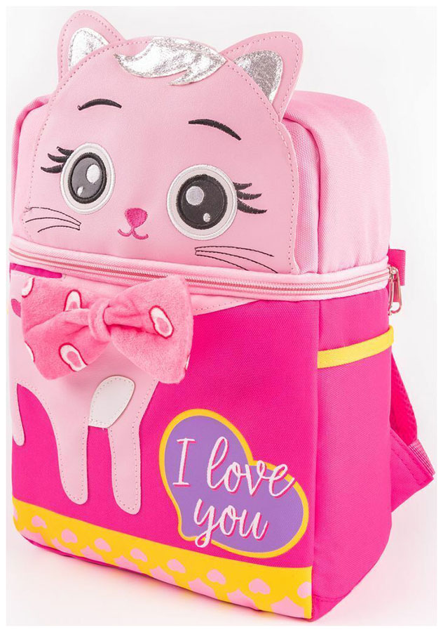 Рюкзак детский Amarobaby CAT, розовый (AMARO-601CAT/06) новый детский школьный рюкзак с защитой от потери рюкзак с мультипликационным единорогом для девочек дорожные рюкзаки для детского сада