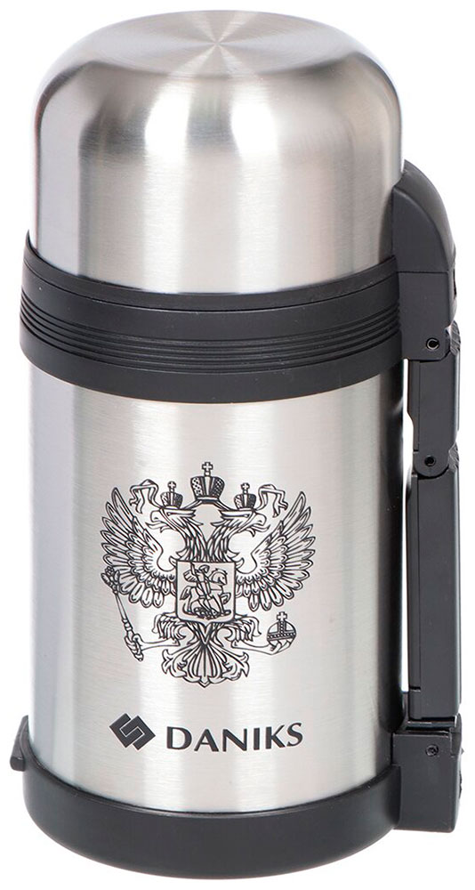 Изображение товара Термос Daniks SL-100GX 1 л, серебристый (306888)