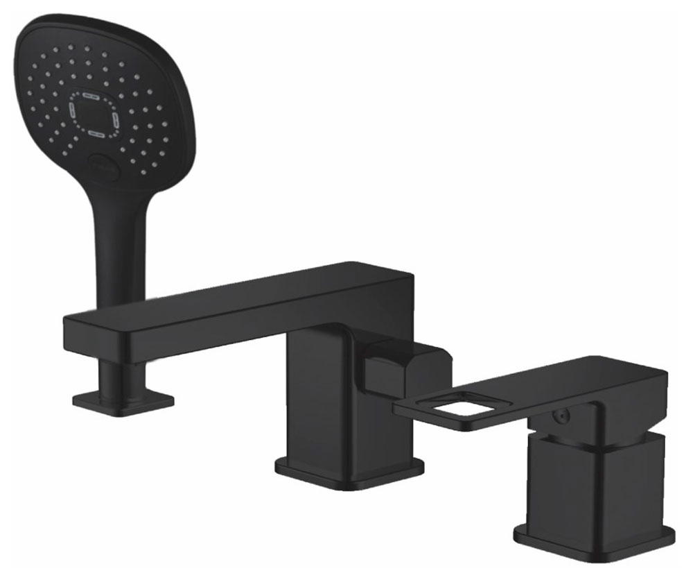 Изображение товара Смеситель для ванны Haiba HB615-7 черный с душевым гарнитуром