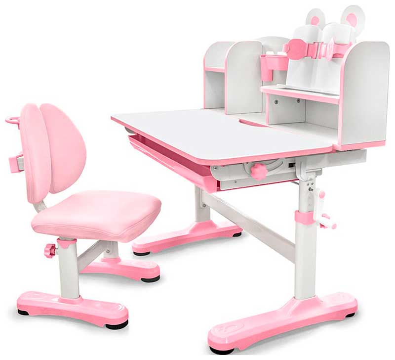 комплект парта и стул трансформеры fundesk cura серый Комплект парта + стул трансформеры FunDesk Carezza Pink