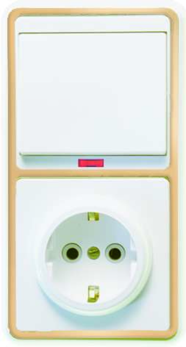 Изображение товара Блок комбинированный Кунцево-Электро БКВР-056 Бэлла с подсветкой и розеткой с заземлением