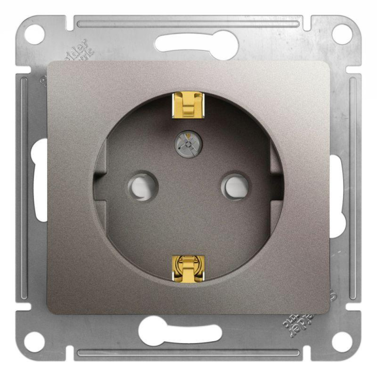 Изображение товара Розетки Systeme Electric Розетка 1-м СП Glossa 16А IP20 250В с заземл. защ. шторки механизм платина SE