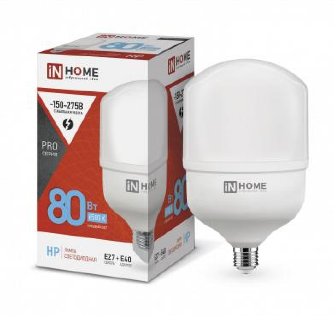 Изображение товара Светодиодная лампа In Home LED-HP-PRO 80 Вт E27 E40 6500K 7600лм белая