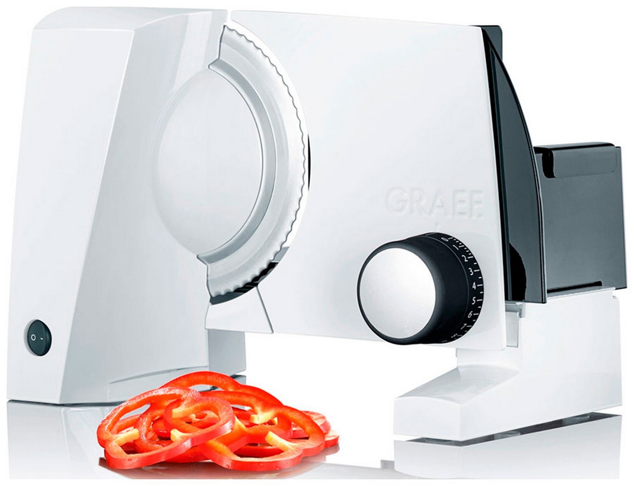 Ломтерезка Graef SKS 100 weiss TWIN, 170 Вт, 2 скорости, диаметр диска 170 мм Ломтерезка Graef SKS 100 weiss TWIN, 170 Вт, 2 скорости, диаметр диска 170 мм