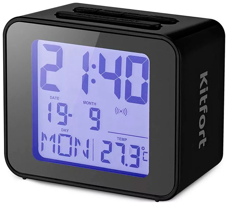 Часы с термометром Kitfort КТ-3303-1 черный часы с термометром kitfort часы с будильником черный