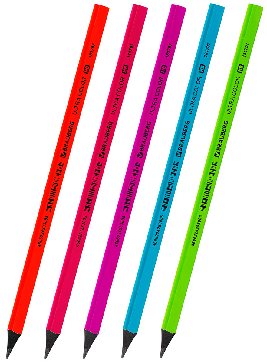 Изображение товара Карандаш чернографитный HB с ластиком Brauberg ULTRA COLOR, выгодный комплект 72 штуки (880762)